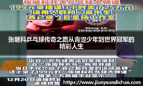 张继科乒乓球传奇之路从青涩少年到世界冠军的精彩人生
